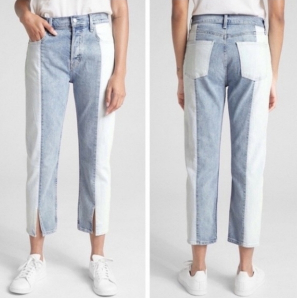 GAP Denim - Gap High Rise Two Tone Button Fly Straight Jeans